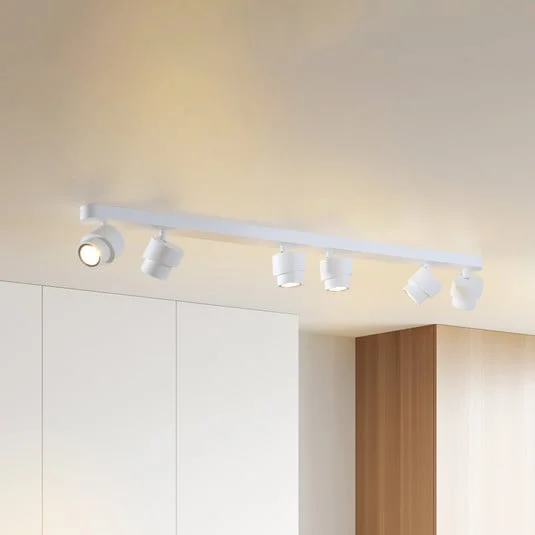 Foco LED BRUSH, blanco, 110 cm, 6 luces, metal, atenuable 2700 K