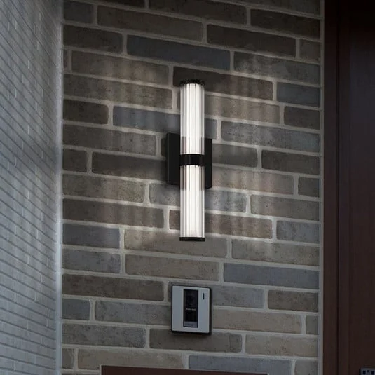 Aplique LED para exterior FAYTON, negra, altura 36 cm, metal, IP44