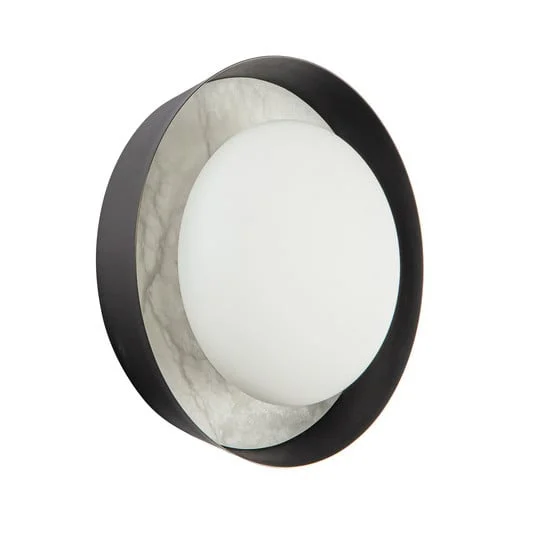 Aplique de pared LED ALONSO, bronce, Ø 22 cm, metal/vidrio/alabastro