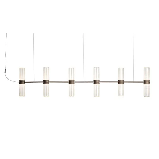lámpara colgante LED Artemide Zephyr Linear, bronce, longitud 160 cm