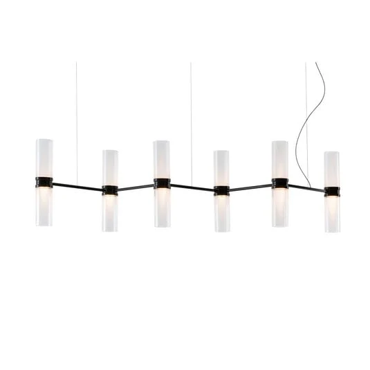 Lámpara colgante LED Artemide Zephyr Linear, negra, longitud 160 cm
