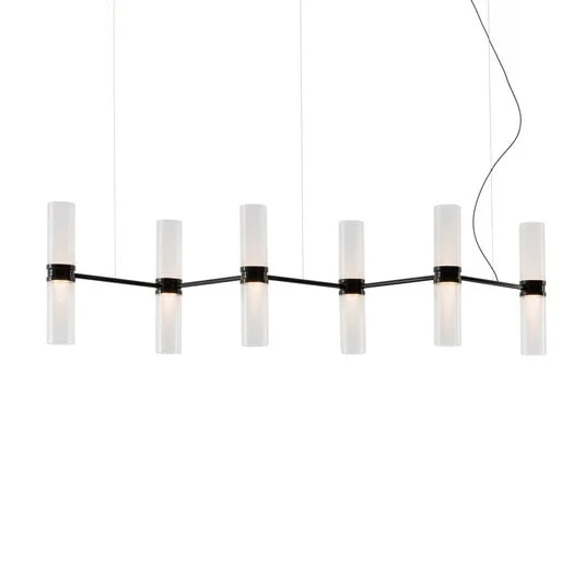 lámpara colgante LED Artemide Zephyr Linear, negra, 160 cm, aplicación