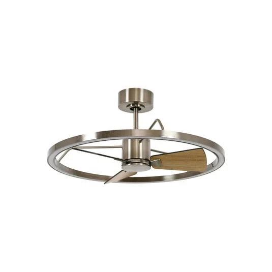 Ventilador de techo LED Beacon Cessna, níquel/roble, CC, silencioso