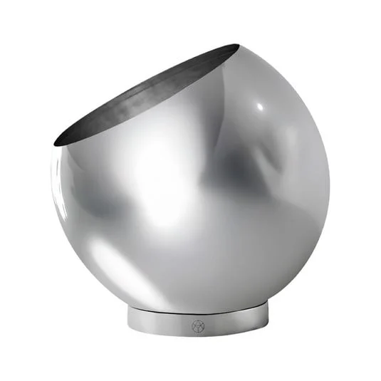Maceta Globe de AYTM, Ø 30 cm, plateada, acero inoxidable