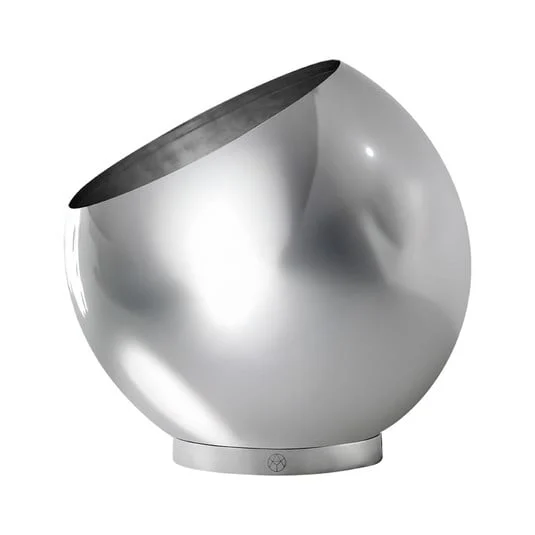 Maceta Globe de AYTM, Ø 37 cm, plateada, acero inoxidable