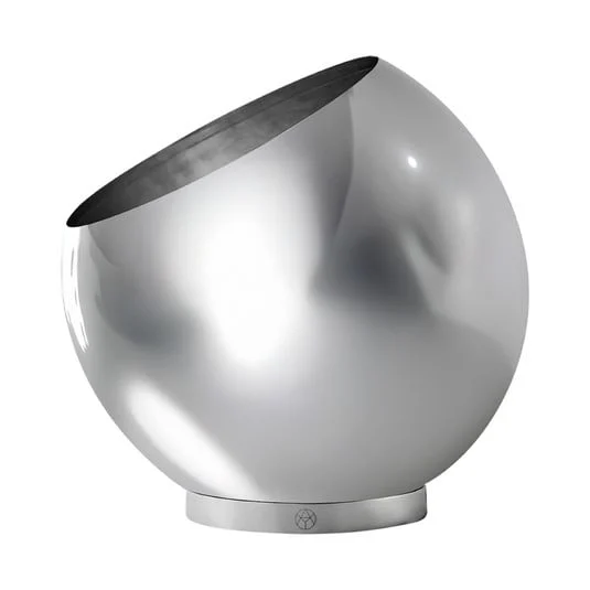 Maceta Globe de AYTM, Ø 43 cm, plateada, acero inoxidable
