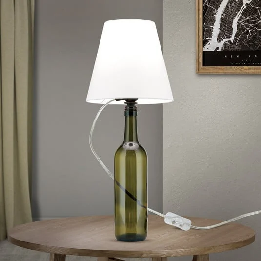 Portalámparas E27 BOTTLE, cable transparente, longitud 200 cm