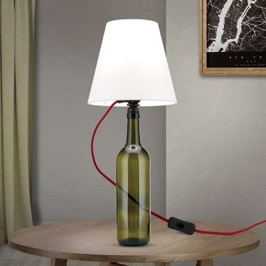 Portalámparas E27 BOTTLE, cable rojo oscuro, longitud 200 cm