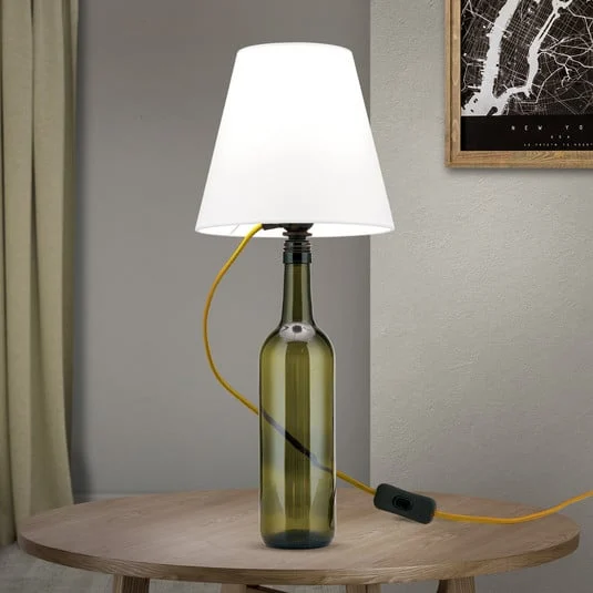 Portalámparas E27 BOTTLE, cable dorado, longitud 200 cm