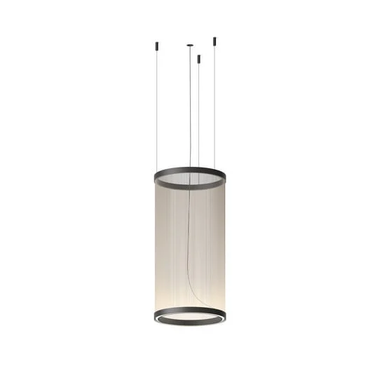 Lámpara colgante LED ARRAY de Vibia, beige, 73 x 37 cm, cilindro 927, atenuable