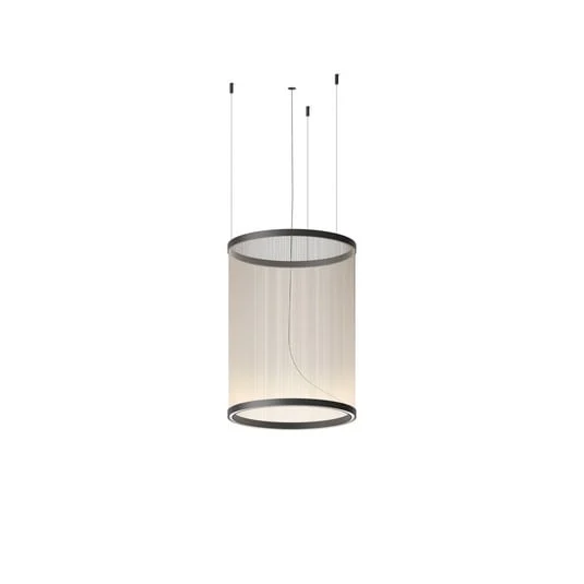 Lámpara colgante LED ARRAY de Vibia, beige, 73 x 55 cm, cilindro 927, atenuable
