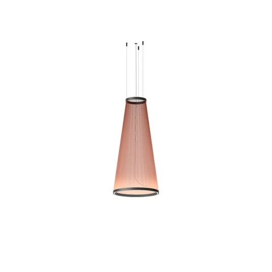 Lámpara colgante LED ARRAY de Vibia, marrón rojizo, 112 x 55 cm, cono 927,