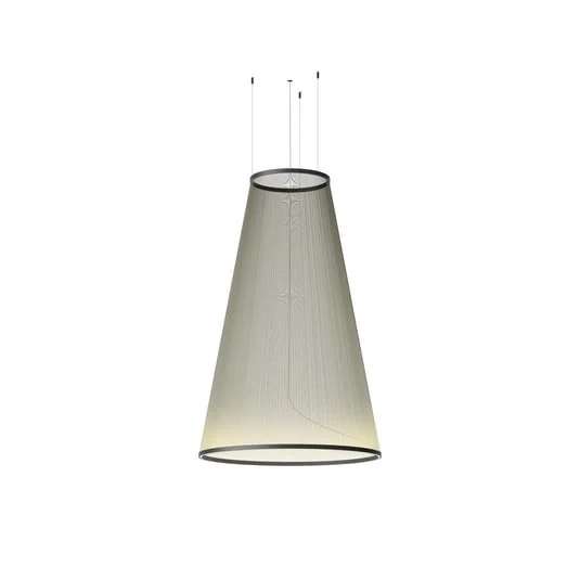 Lámpara colgante LED ARRAY de Vibia, verde, 190 x 124 cm, cono 927 atenuable