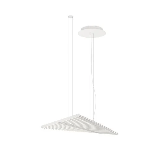Lámpara colgante LED RHYTHM de Vibia, blanca, 93 x 47 cm, 927 atenuable