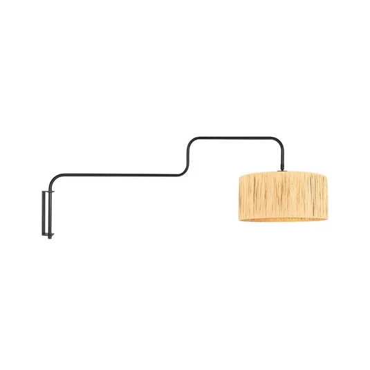 Aplique de pared Bloeba, negro/marrón, saliente 140 cm, algas marinas
