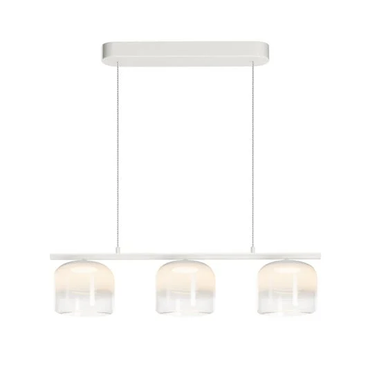 Lámpara colgante LED Spirito de Maytoni, 3 luces, blanca, cristal, atenuable