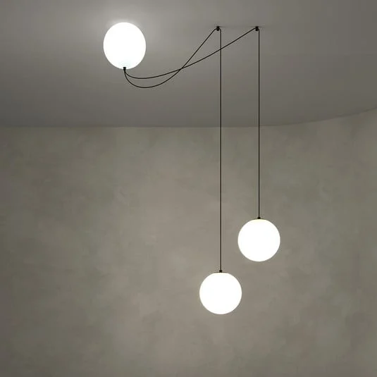 Lámpara colgante LED Twins de Maytoni, negra, cristal, Ø 20 cm