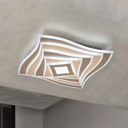 Lámpara LED de techo HERO, gris claro, 50 x 50 cm, control remoto CCT atenuable