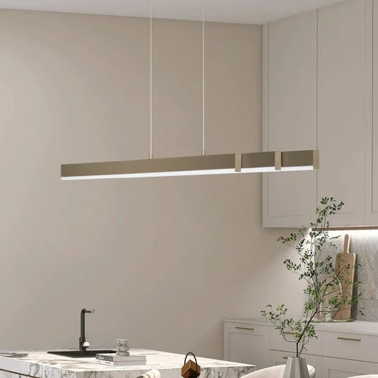 Lámpara colgante LED Vayana, gris claro, longitud 189 cm, regulador táctil CCT