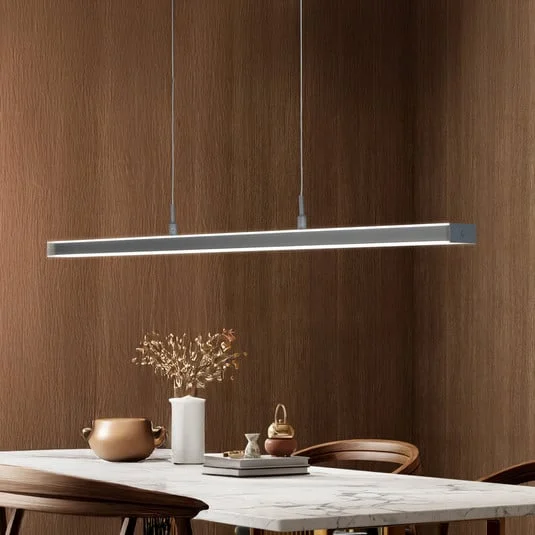 Lámpara colgante LED Valeno, gris, longitud 115 cm, CCT, regulador táctil