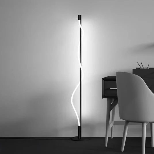 Lámpara de pie LED Maytoni Tau, negra, aluminio, altura 150 cm