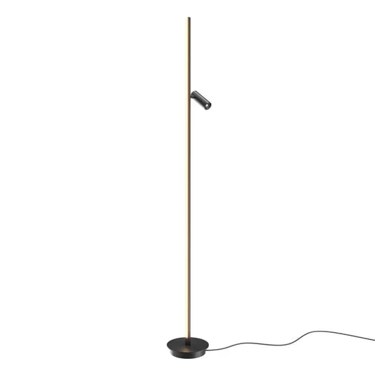 Lámpara de pie LED Maytoni Thin, negra, aluminio, altura 155 cm, atenuable