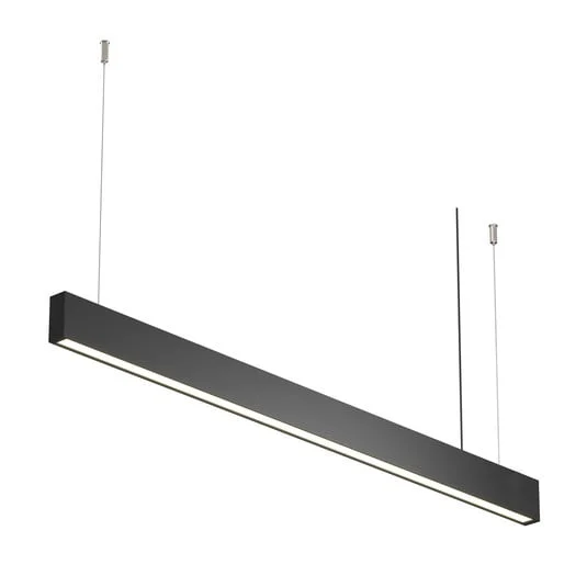 Lámpara colgante LED Maytoni Basis, negra, CCT, longitud 112,5 cm