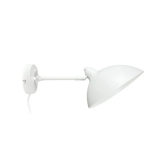 Aplique de pared Dyberg Larsen Futura, blanco, 15 W, cable, metal