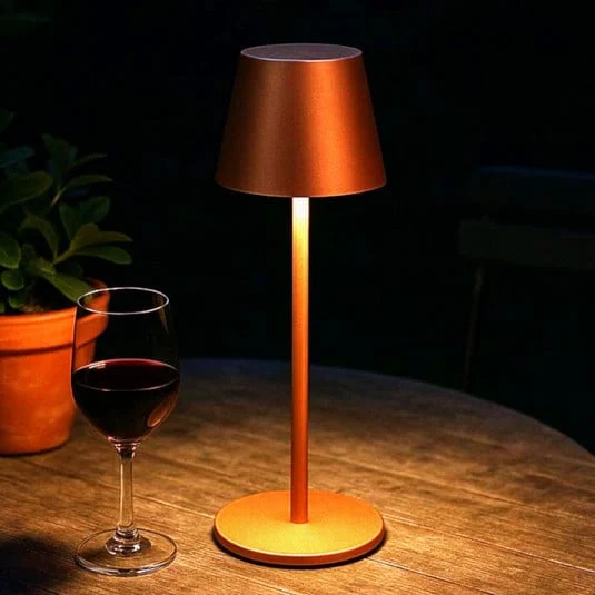 Lámpara de mesa LED recargable Viletto, color óxido, altura 36 cm, IP54