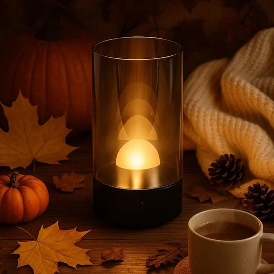 Lámpara de mesa LED recargable Fenya, negro/gris humo Altura 14 cm IP54