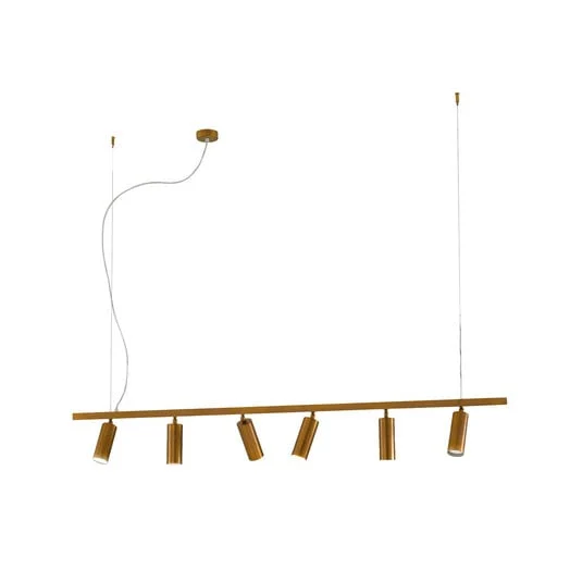 Lámpara colgante 7532, latón bruñido, 6 luces, GU10
