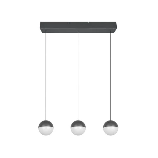 Lámpara colgante LED Senta, antracita, longitud 62 cm, 3000 K, 3 luces.