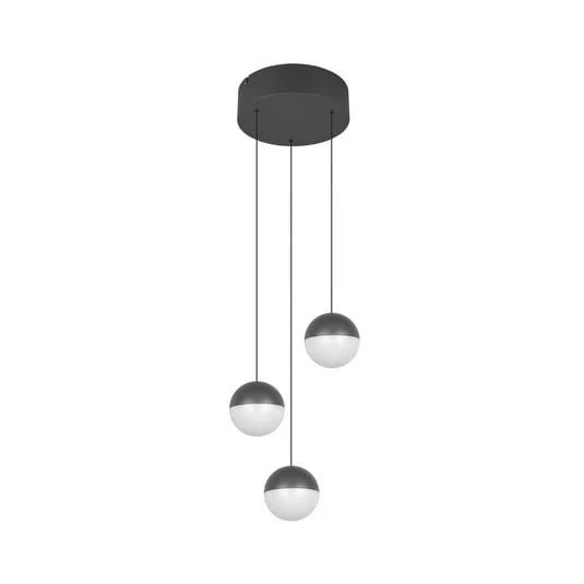 Lámpara colgante LED Senta, antracita, Ø 25 cm, 3000 K, 3 luces.
