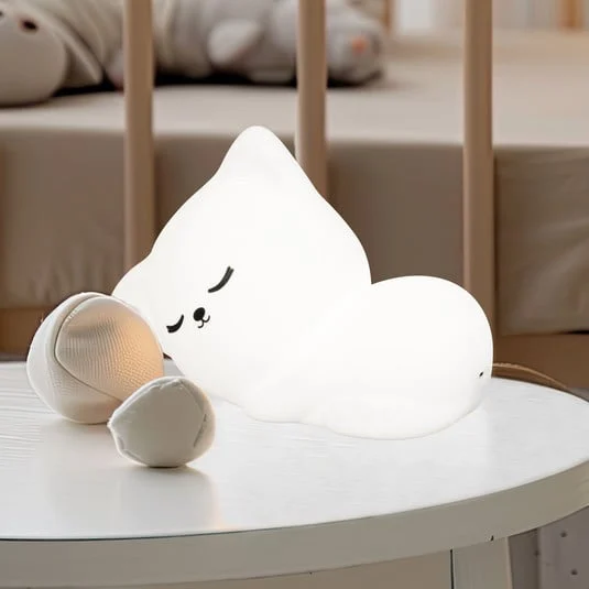 Linterna LED recargable Mia, blanca, longitud 16 cm, silicona