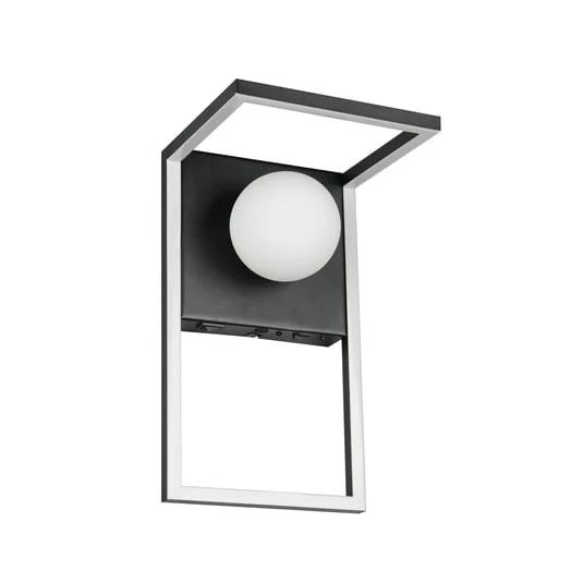 Aplique de pared LED Arola, negro mate, ancho 17 cm, metal