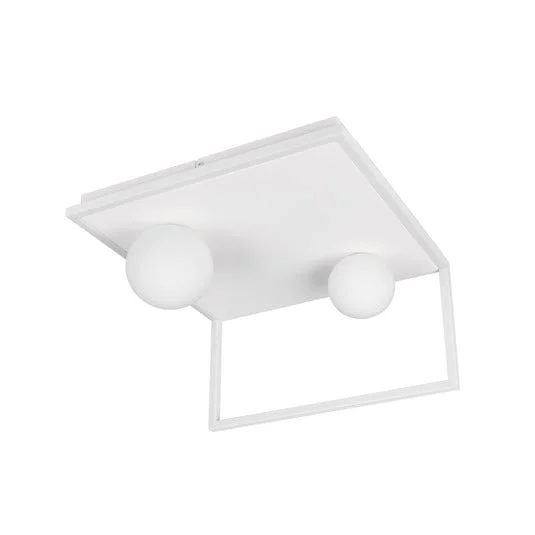 Plafón LED Arola, blanco mate, ancho 37 cm, metal
