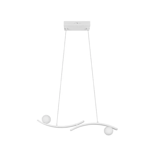 Lámpara colgante LED Napoli, blanco mate, longitud 82 cm, metal, CCT