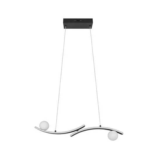 Lámpara colgante LED Napoli, negro mate, longitud 82 cm, metal