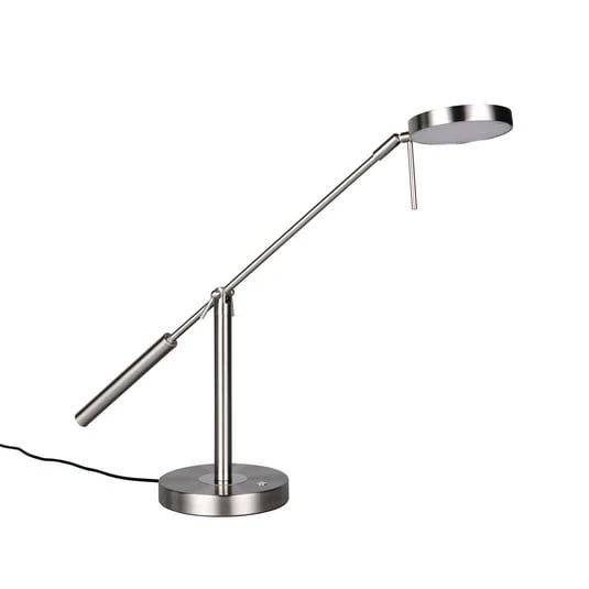 Lámpara de mesa LED Monza, color níquel, altura 52 cm, metal