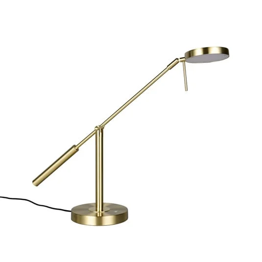 Lámpara de mesa LED Monza, color latón, altura 52 cm, metal