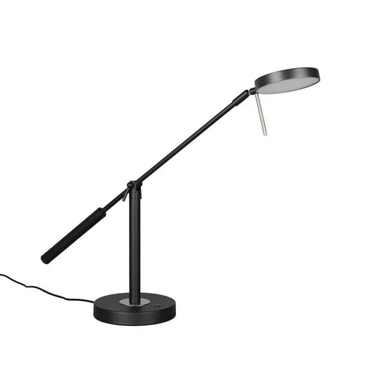 Lámpara de mesa LED Monza, negro mate, altura 52 cm, metal