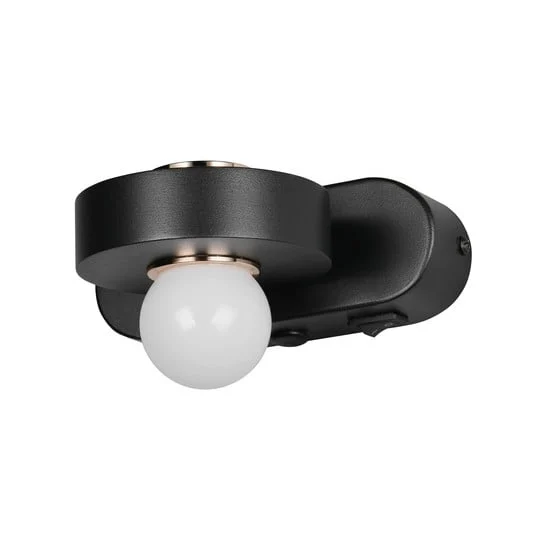 Aplique de pared LED Arpino negro, saliente 15 cm, metal, 2 luces.