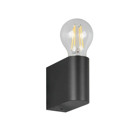 Aplique para baño Pratella, ancho 4 cm, negro, plástico IP44