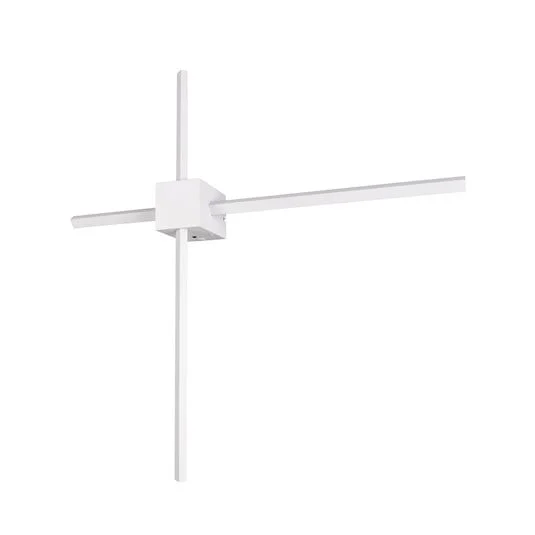 Aplique de pared LED Cassino, blanco mate, ancho 67 cm, metal