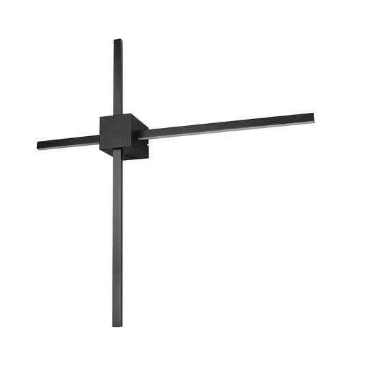 Aplique de pared LED Cassino, negro mate, ancho 67 cm, metal