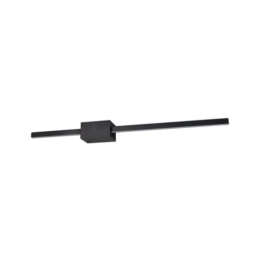 Aplique de pared LED Cassino, negro mate, ancho 70 cm, metal