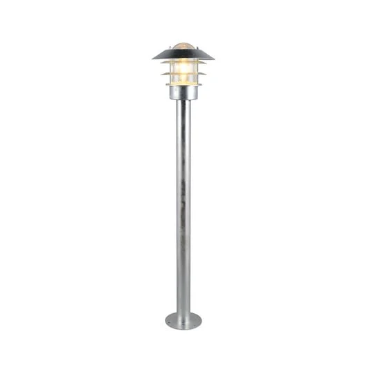 Bolardo luminoso Ruvuuma, color zinc, altura 100 cm, metal, IP44