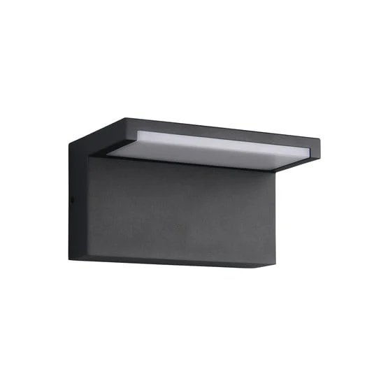 Aplique LED para exterior Ravi, antracita, ancho 18 cm, metal, IP65