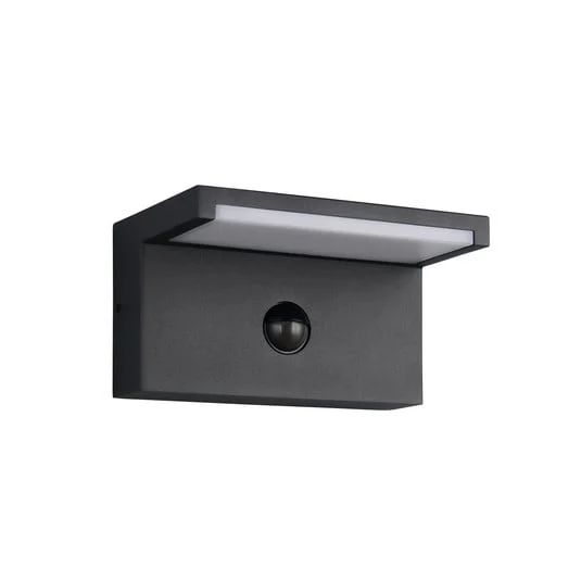 Aplique LED para exterior Ravi, antracita Ancho 18 cm Sensor, IP54