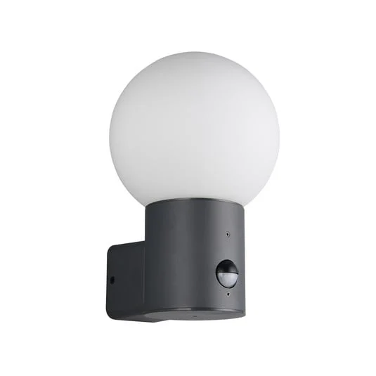 Aplique para exterior Mures, antracita, altura 28 cm, metal, sensor